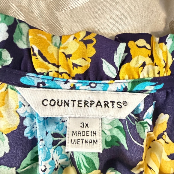 Counterparts Floral Blouse - Yellow and Blue - Picture 4 of 6